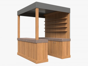 Booth Stand Kiosk with Roof 02 Modèle 3D