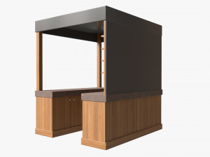 Booth Stand Kiosk with Roof 02 Modèle 3D