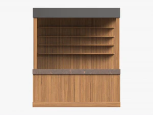 Booth Stand Kiosk with Roof 02 3D Model