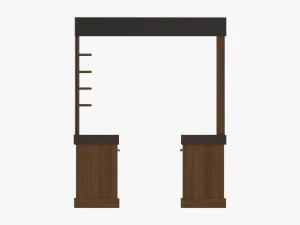 Booth Stand Kiosk with Roof 02 3D Model
