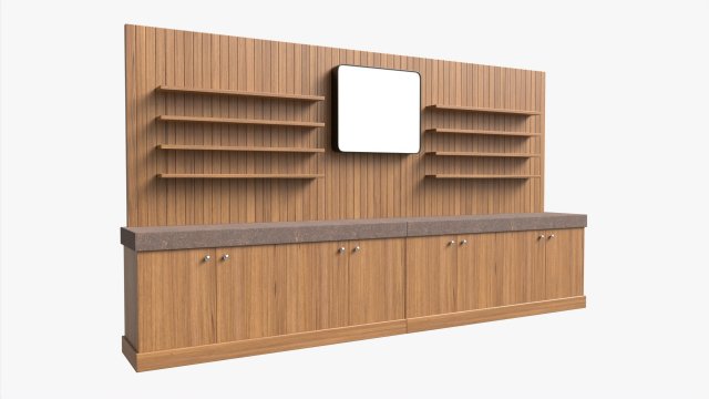 Booth Stand Kiosk without Roof 3D Model .c4d .max .obj .3ds .fbx .stl .blend 