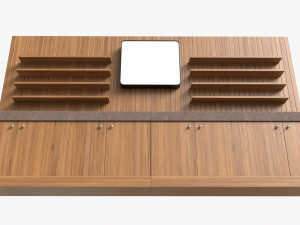 Booth Stand Kiosk without Roof 3D Model