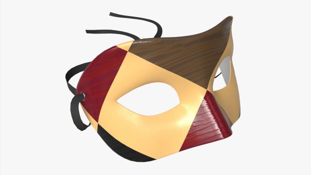 Carnival Venetian Mask 03 3D Model .c4d .max .obj .3ds .fbx .stl .blend 