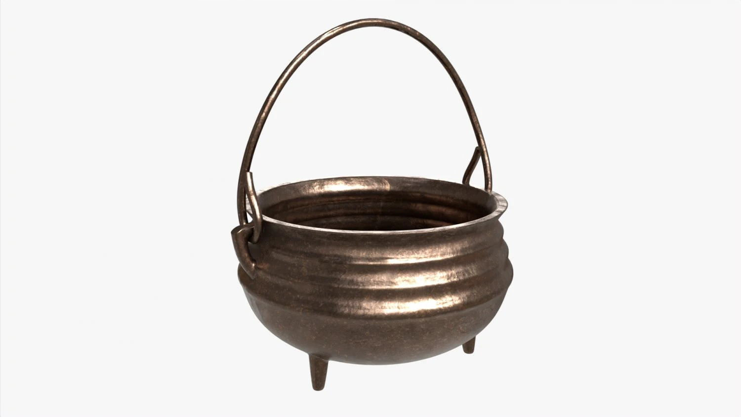 Cast Iron Cauldron 3D Model .c4d .max .obj .3ds .fbx .stl .blend 