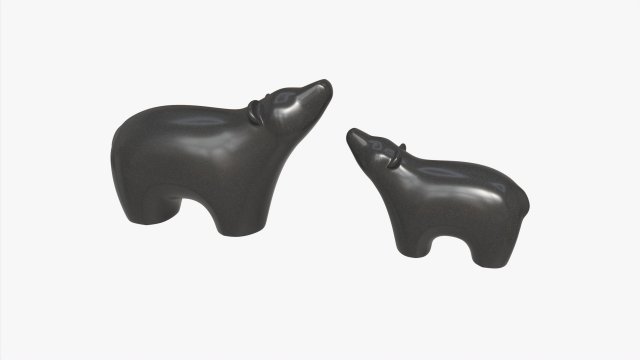 Ceramic Bear Figurines Modelo 3D .c4d .max .obj .3ds .fbx .stl .blend 