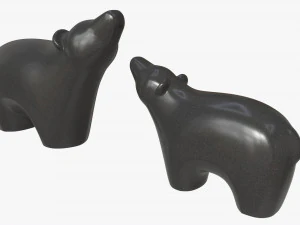 Statuette di orsi in ceramica Modello 3D