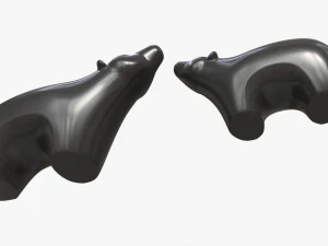 Statuette di orsi in ceramica Modello 3D