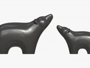 Statuette di orsi in ceramica Modello 3D