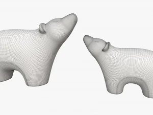 Statuette di orsi in ceramica Modello 3D