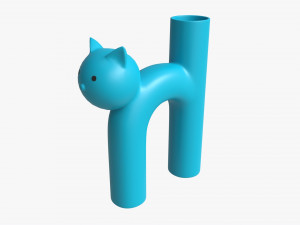 Ceramic Cat Vase Model 3D