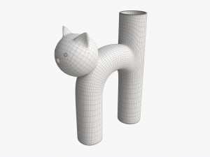 Ceramic Cat Vase Modello 3D