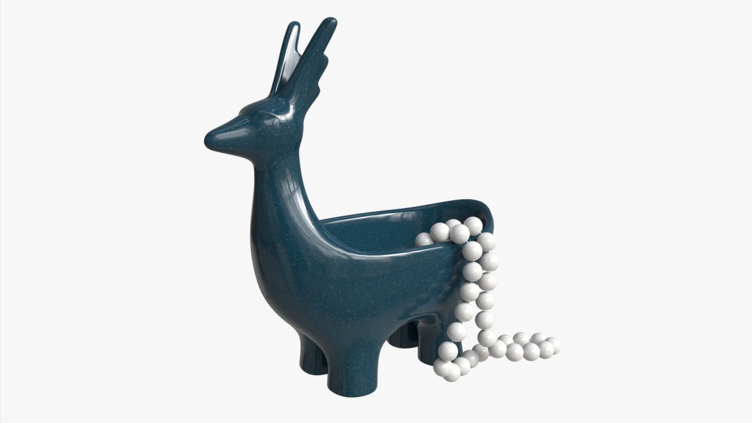 Ceramic Deer Bowl with Beads 3D Model .c4d .max .obj .3ds .fbx .stl .blend 