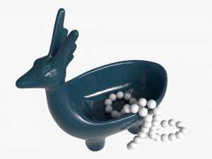 Ceramic Deer Bowl with Beads Modelo 3D