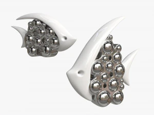 Figurine di pesci in ceramica Modello 3D