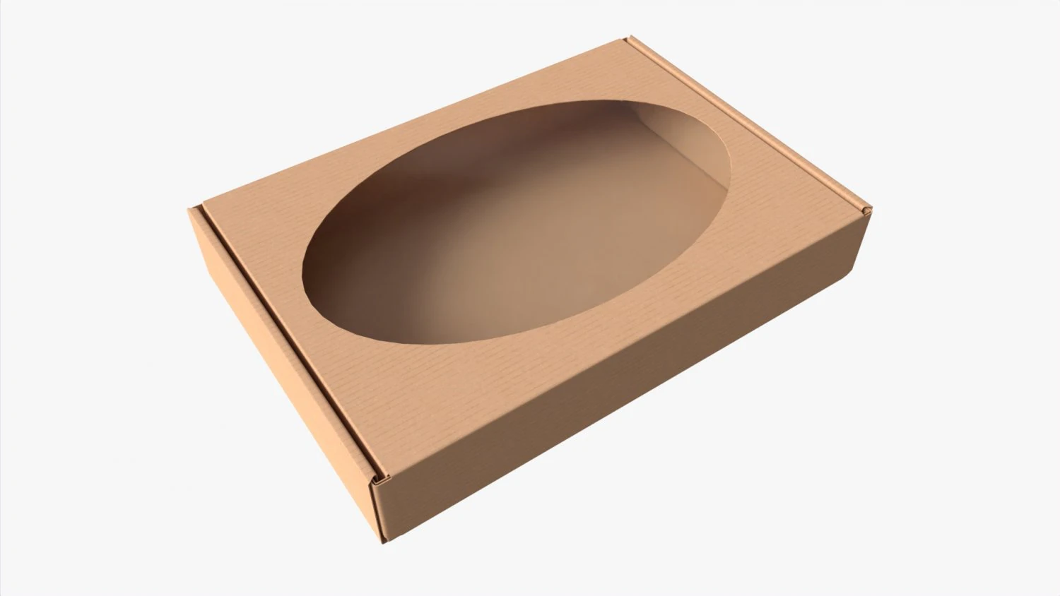 Corrugated Cardboard Box with Window 01 3D Model .c4d .max .obj .3ds .fbx .stl .blend 
