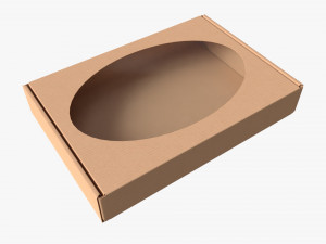 Corrugated Cardboard Box with Window 01 3D Model