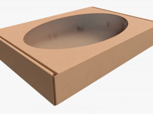 Corrugated Cardboard Box with Window 01 3D Model