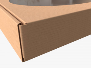 Corrugated Cardboard Box with Window 01 Model 3D