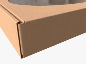 Corrugated Cardboard Box with Window 01 3D Model