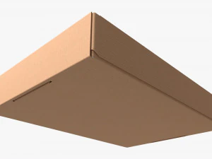 Corrugated Cardboard Box with Window 01 3D Model