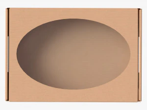 Corrugated Cardboard Box with Window 01 3D Model