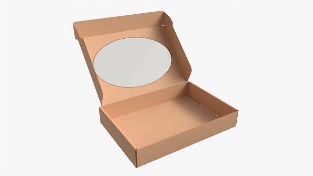 Corrugated Cardboard Box with Window 01 Open 3D-Modell .c4d .max .obj .3ds .fbx .stl .blend 