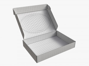 Corrugated Cardboard Box with Window 01 Open 3D-Modell