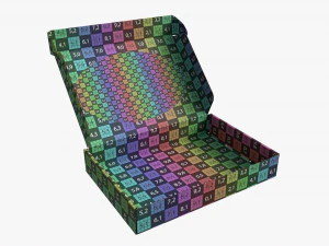 Corrugated Cardboard Box with Window 01 Open 3D Model