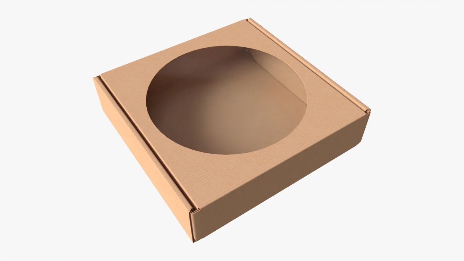 Corrugated Cardboard Box with Window 02 3D Model .c4d .max .obj .3ds .fbx .stl .blend