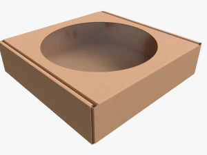 Corrugated Cardboard Box with Window 02 3D Model