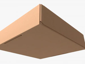 Corrugated Cardboard Box with Window 02 3D Model