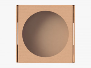 Corrugated Cardboard Box with Window 02 Modello 3D
