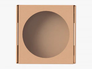 Corrugated Cardboard Box with Window 02 3D Model
