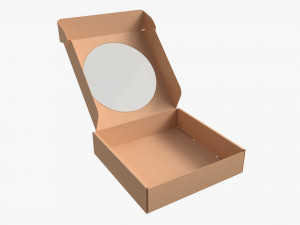 Corrugated Cardboard Box with Window 02 Open Modelo 3D