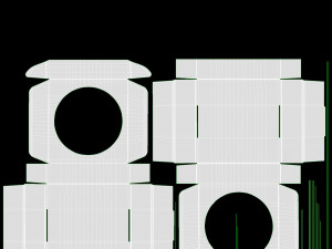 Corrugated Cardboard Box with Window 02 Open 3D Model
