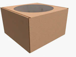 Corrugated Cardboard Box with Window 03 3D Model