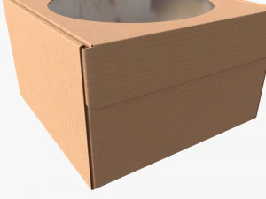 Corrugated Cardboard Box with Window 03 3D Model