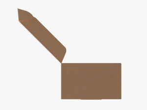 Corrugated Cardboard Box with Window 03 Open 3D Model