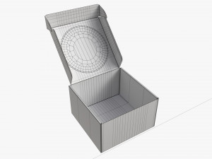 Corrugated Cardboard Box with Window 03 Open 3D-Modell