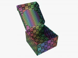Corrugated Cardboard Box with Window 03 Open 3D Model