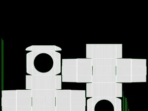 Corrugated Cardboard Box with Window 03 Open 3D Model
