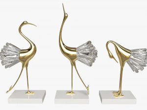 Decoratice Crane Figurines 3D Model