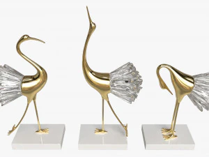 Decoratice Crane Figurines 3D Model