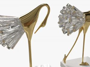 Decoratice Crane Figurines 3D Model