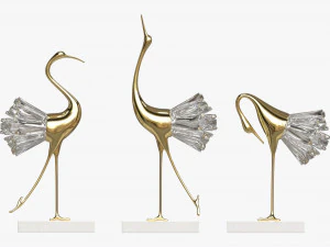 Decoratice Crane Figurines 3D Model