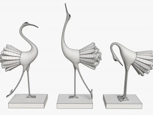 Decoratice Crane Figurines 3D Model