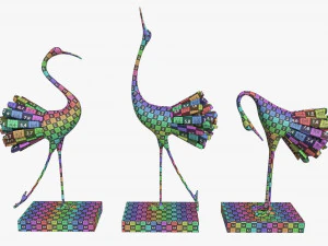 Decoratice Crane Figurines 3D Model
