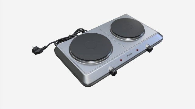 Double Hotplate Hob Severin DK1014 3D Model .c4d .max .obj .3ds .fbx .stl .blend 