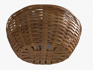Easter Eggs in Wicker Basket Composition Model 3D