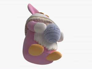 Easter Plush Doll Gnome With Egg 01 3D Model